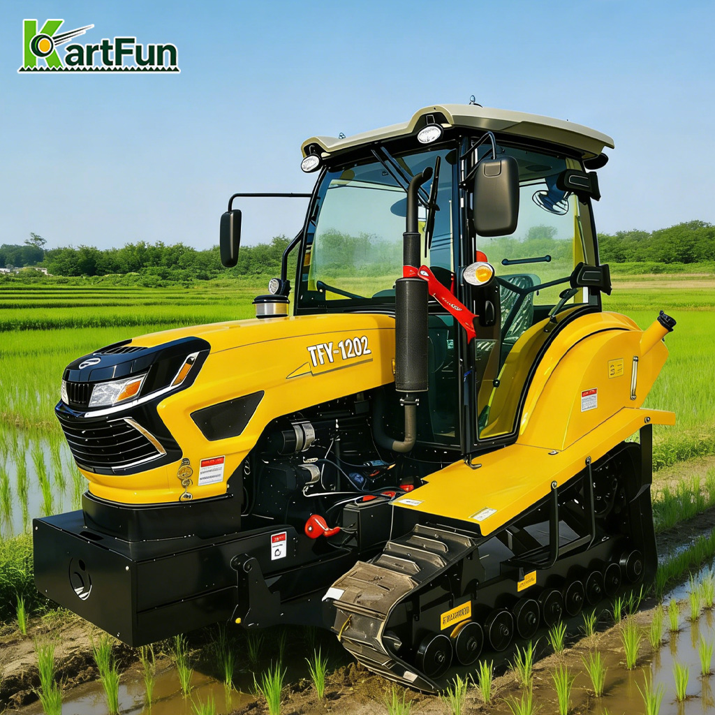 Tractor Backhoe - ヘビーデューティークローラートラクター農機CEエンジン100HP 120HPクローラートラクター（ロータリーティラーとバックホー付き）