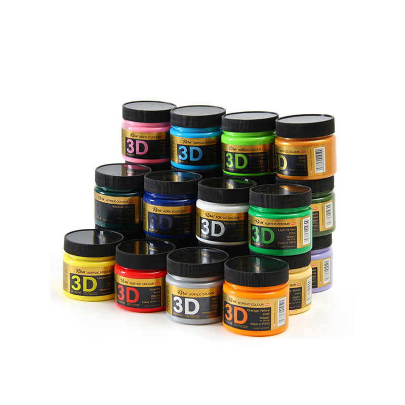 Heavy Equipment Painting - 3D立体アクリル絵具セット – 100ml ヘビーボディテクスチャーアート用品 キャンバス、木材、DIYクラフト用
