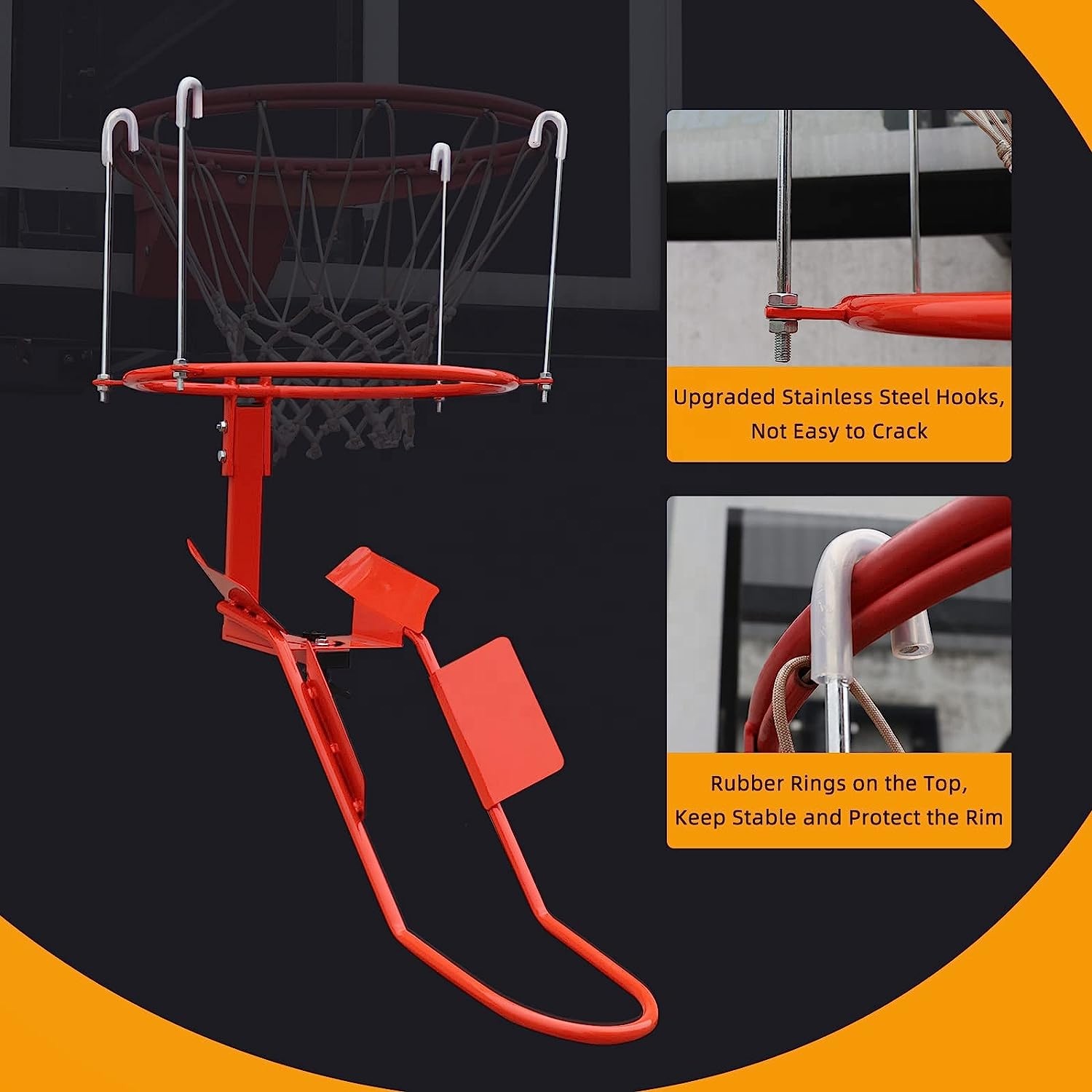 頑丈なスチール製バスケットボールリターンアタッチメントフープ - Heavy Equipment Attachments のレビューと価格